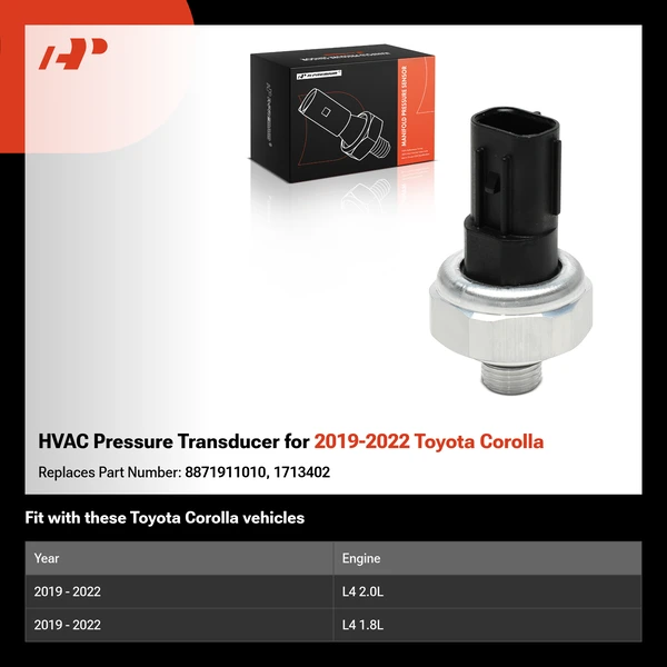 HVAC Pressure Transducer for 2019-2022 Toyota Corolla