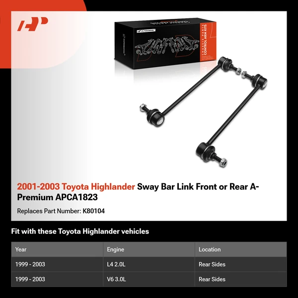2001-2003 Toyota Highlander Sway Bar Link Front or Rear A-Premium APCA1823
