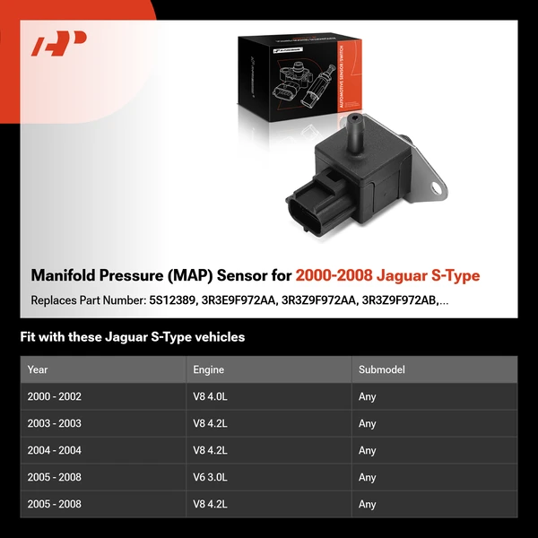 Manifold Pressure (MAP) Sensor for 2000-2008 Jaguar S-Type