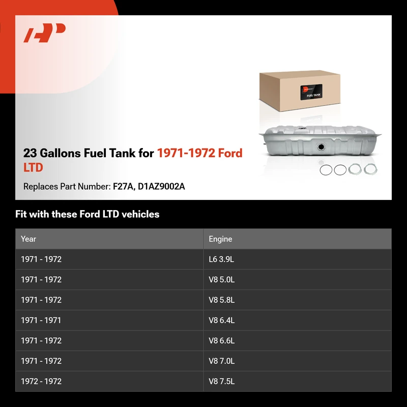 23 Gallons Fuel Tank for 1971-1972 Ford LTD