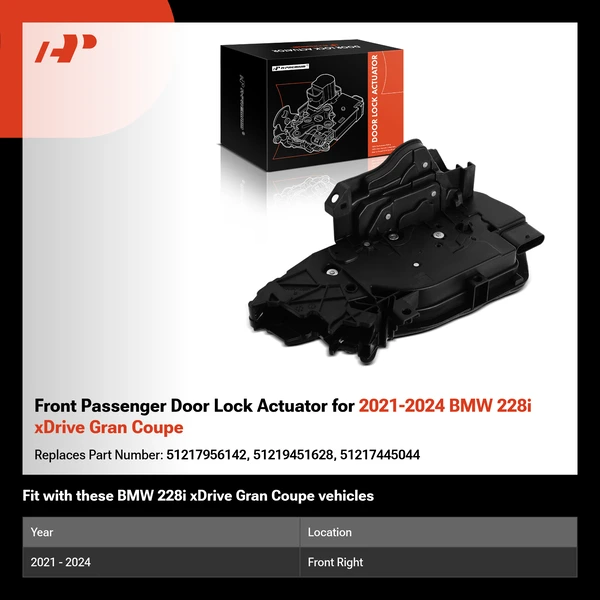 Front Passenger Door Lock Actuator for 2021-2024 BMW 228i xDrive Gran Coupe