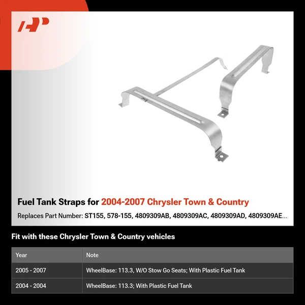 Fuel Tank Straps for 2004-2007 Chrysler Town & Country