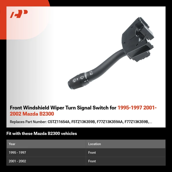 Front Windshield Wiper Turn Signal Switch for 1995-1997 2001-2002 Mazda B2300