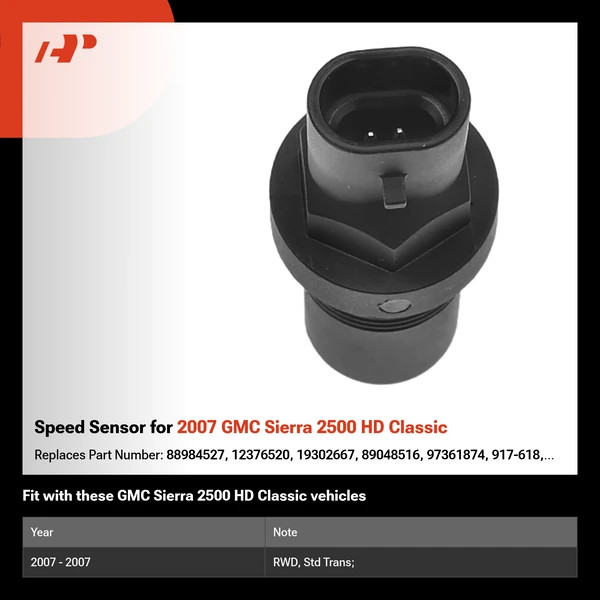 Speed Sensor for 2007 GMC Sierra 2500 HD Classic