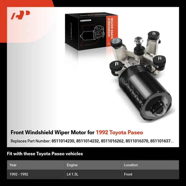 Front Windshield Wiper Motor for 1992 Toyota Paseo