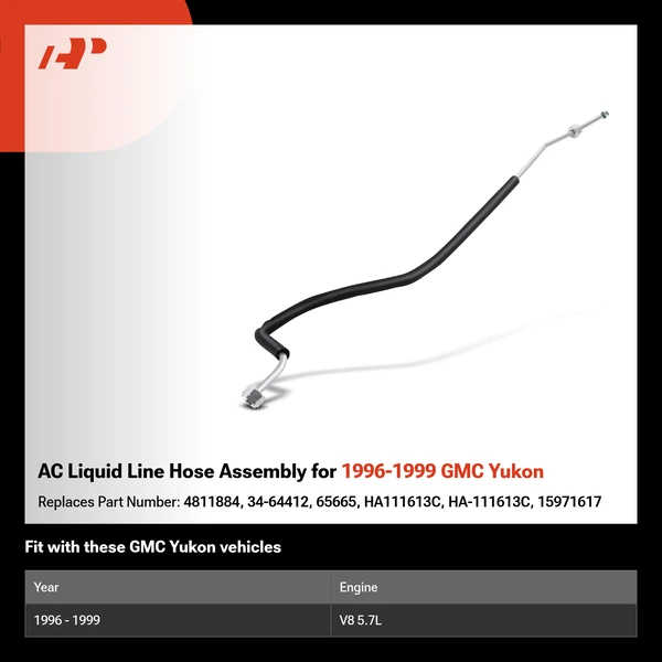 AC Liquid Line Hose Assembly for 1996-1999 GMC Yukon