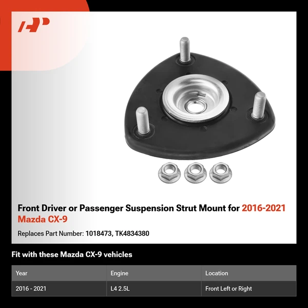 Front Driver or Passenger Suspension Strut Mount for 2016-2021 Mazda CX-9