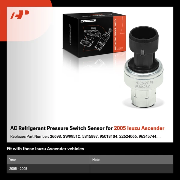 AC Refrigerant Pressure Switch Sensor for 2005 Isuzu Ascender