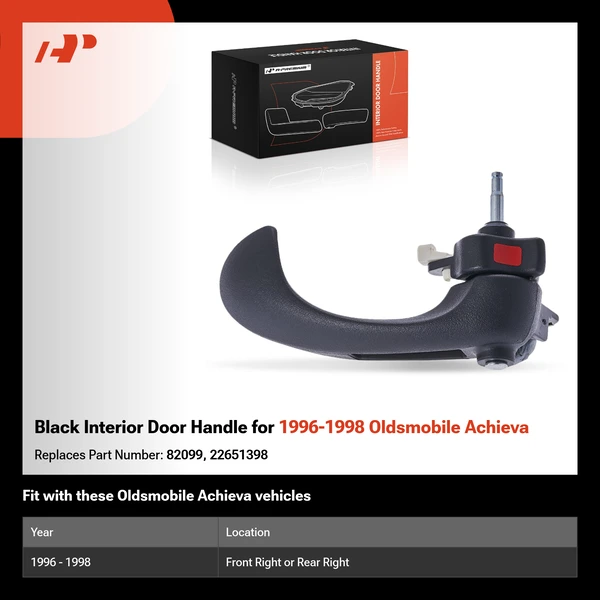 Black Interior Door Handle for 1996-1998 Oldsmobile Achieva