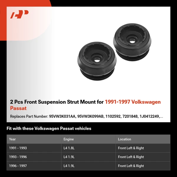 2 Pcs Front Suspension Strut Mount for 1991-1997 Volkswagen Passat