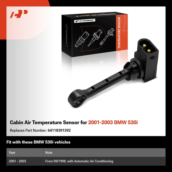 Cabin Air Temperature Sensor for 2001-2003 BMW 530i