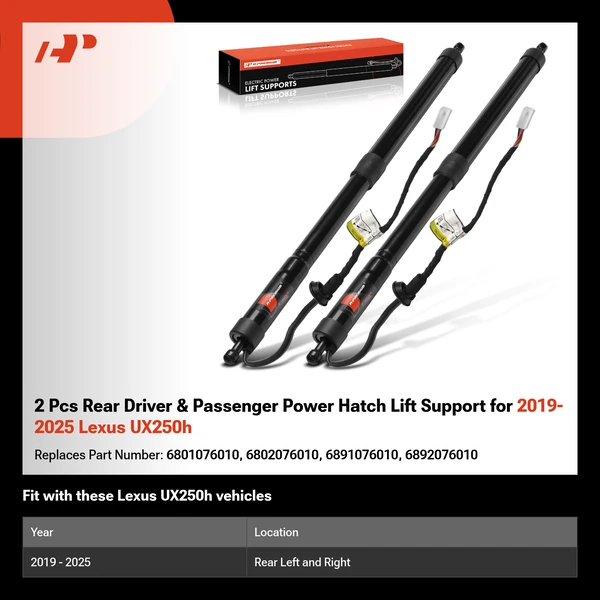 2 Pcs Rear Driver & Passenger Power Hatch Lift Support for 2019-2025 Lexus UX250h