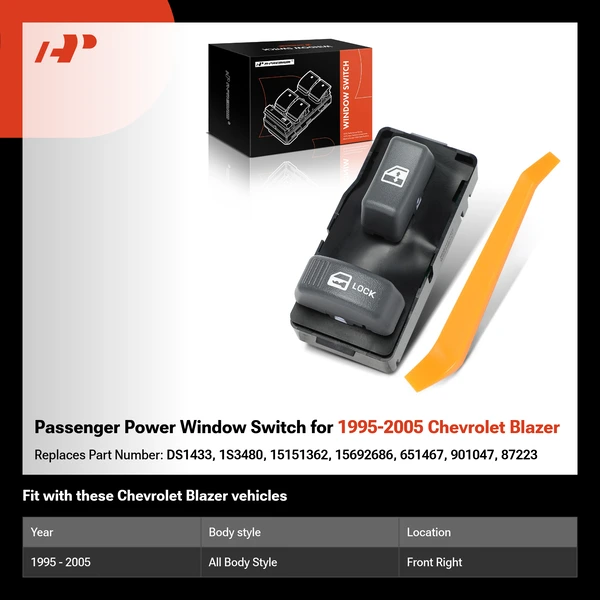 Passenger Power Window Switch for 1995-2005 Chevrolet Blazer