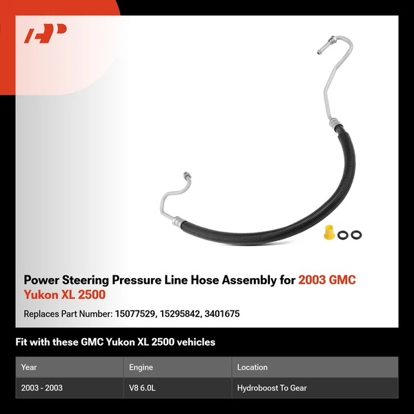 Power Steering Pressure Line Hose Assembly for 2003 GMC Yukon XL 2500