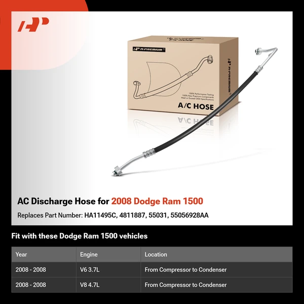 AC Discharge Hose for 2008 Dodge Ram 1500