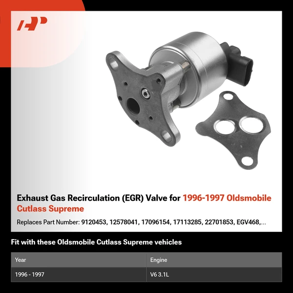 Exhaust Gas Recirculation (EGR) Valve for 1996-1997 Oldsmobile Cutlass Supreme