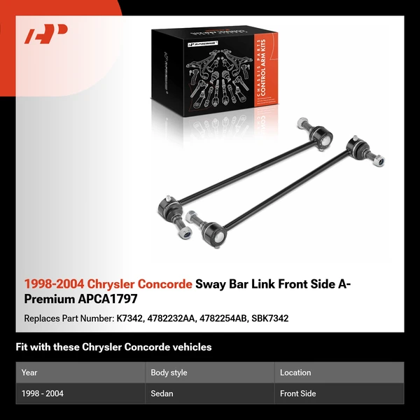 1998-2004 Chrysler Concorde Sway Bar Link Front Side A-Premium APCA1797