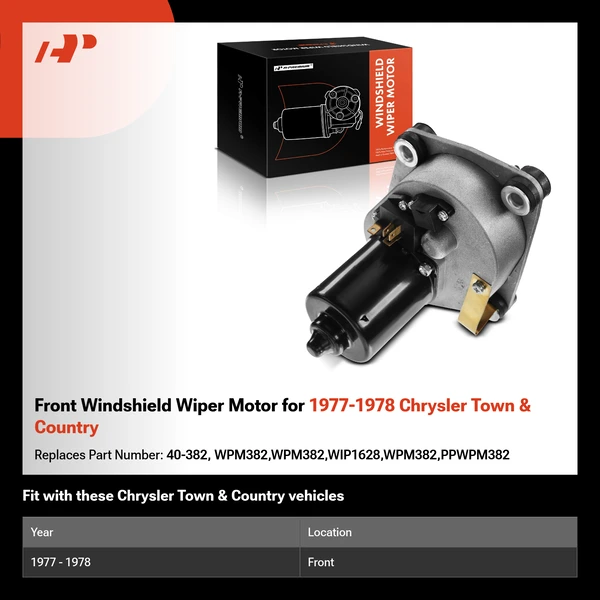 Front Windshield Wiper Motor for 1977-1978 Chrysler Town & Country