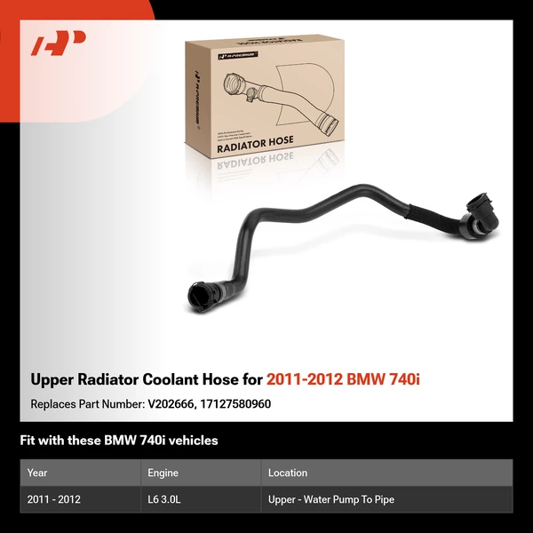 Upper Radiator Coolant Hose for 2011-2012 BMW 740i