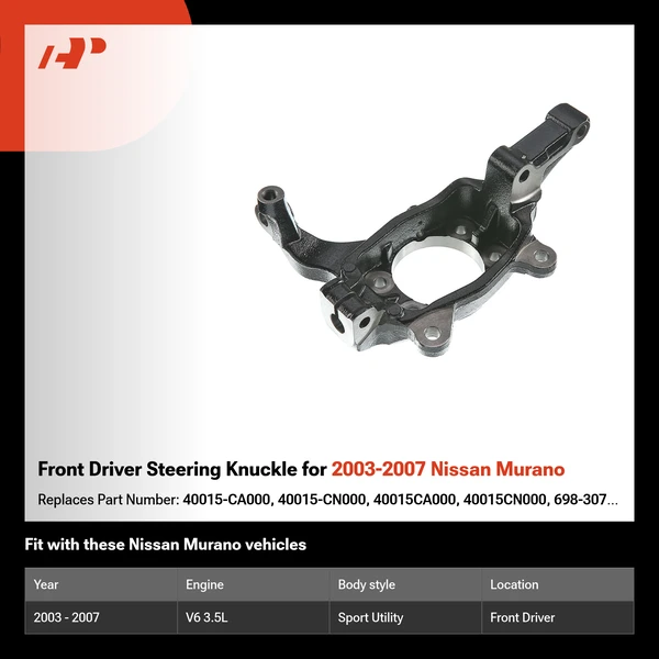 Front Driver Steering Knuckle for 2003-2007 Nissan Murano