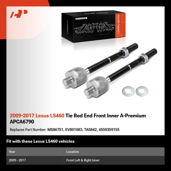 2009-2017 Lexus LS460 Tie Rod End Front Inner A-Premium APCA6790