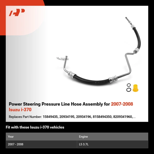 Power Steering Pressure Line Hose Assembly for 2007-2008 Isuzu i-370