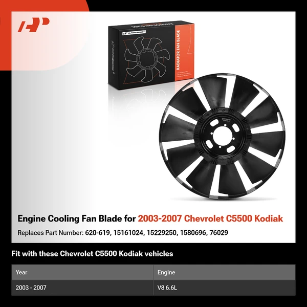 Engine Cooling Fan Blade for 2003-2007 Chevrolet C5500 Kodiak