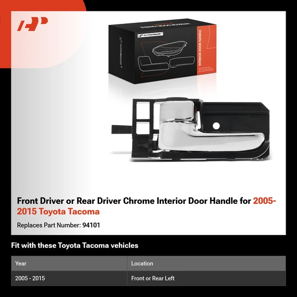 Front Driver or Rear Driver Chrome Interior Door Handle for 2005-2015 Toyota Tacoma