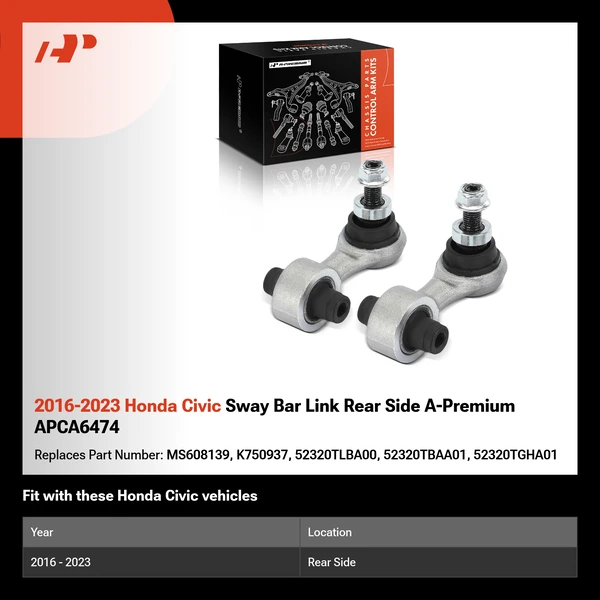 2016-2023 Honda Civic Sway Bar Link Rear Side A-Premium APCA6474
