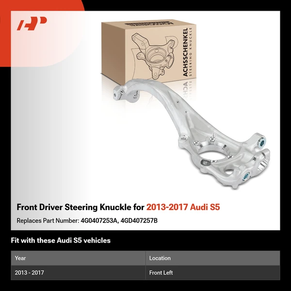 Front Driver Steering Knuckle for 2013-2017 Audi S5