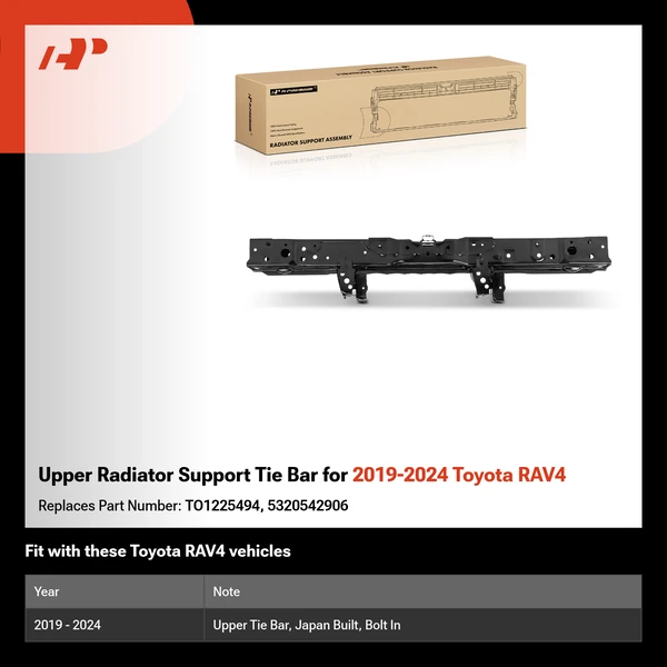Upper Radiator Support Tie Bar for 2019-2024 Toyota RAV4