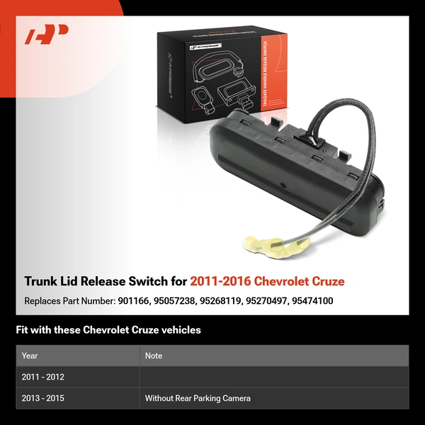 Trunk Lid Release Switch for 2011-2016 Chevrolet Cruze