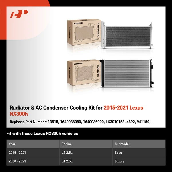 Radiator & AC Condenser Cooling Kit for 2015-2021 Lexus NX300h