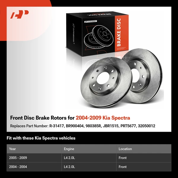 Front Disc Brake Rotors for 2004-2009 Kia Spectra