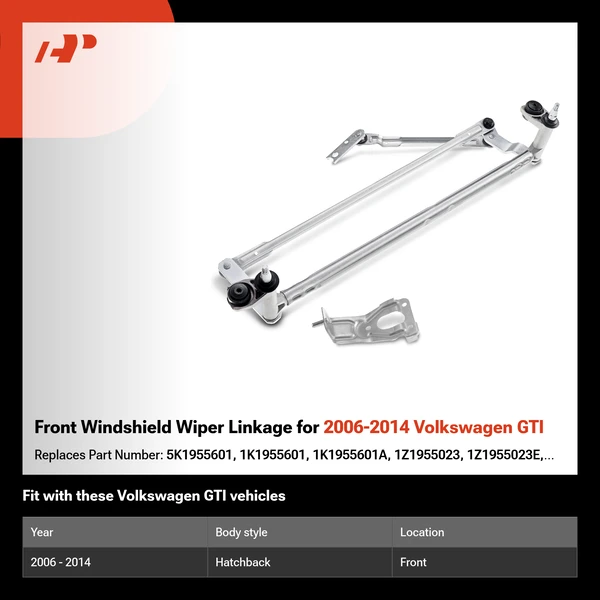 Front Windshield Wiper Linkage for 2006-2014 Volkswagen GTI