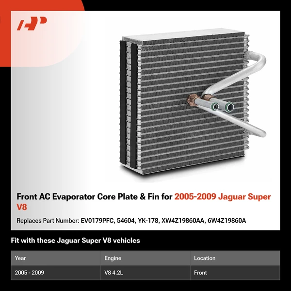 Front AC Evaporator Core Plate & Fin for 2005-2009 Jaguar Super V8