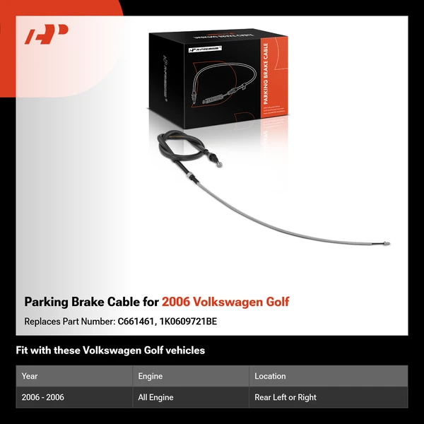 Parking Brake Cable for 2006 Volkswagen Golf