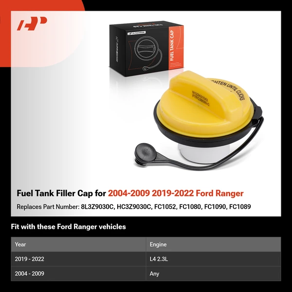Fuel Tank Filler Cap for 2004-2009 2019-2022 Ford Ranger