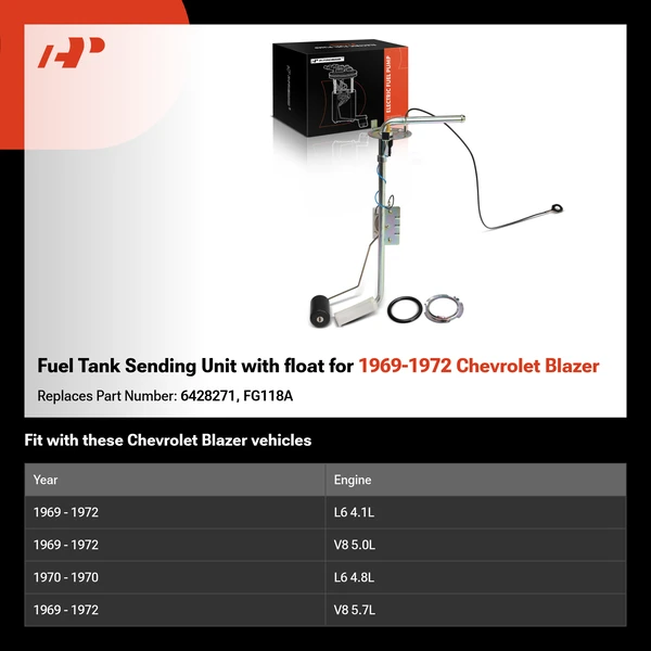 Fuel Tank Sending Unit with float for 1969-1972 Chevrolet Blazer