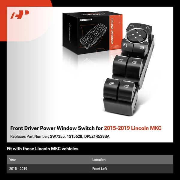 Front Driver Power Window Switch for 2015-2019 Lincoln MKC