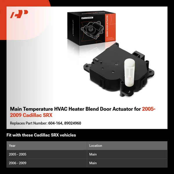 Main Temperature HVAC Heater Blend Door Actuator for 2005-2009 Cadillac SRX
