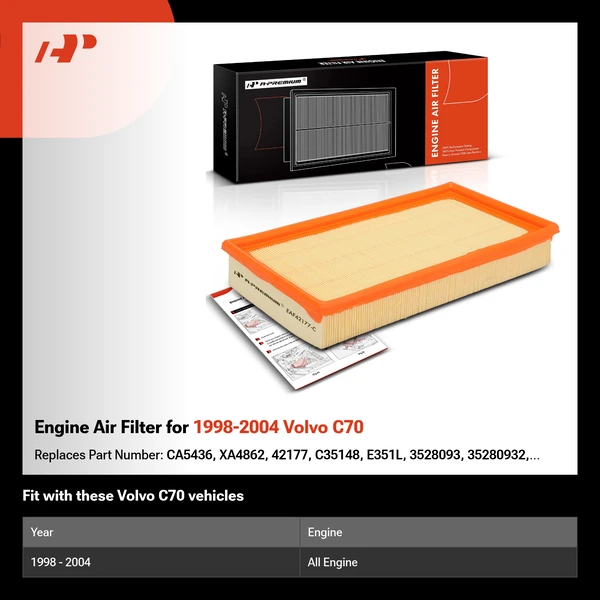 Engine Air Filter for 1998-2004 Volvo C70