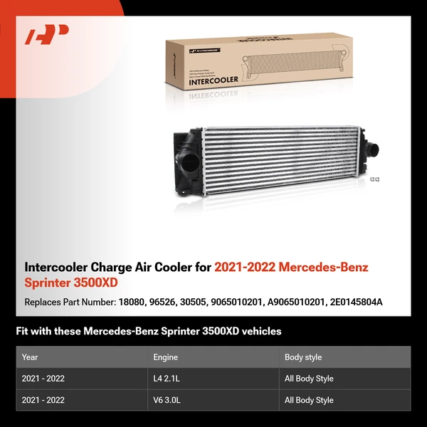 Intercooler Charge Air Cooler for 2021-2022 Mercedes-Benz Sprinter 3500XD