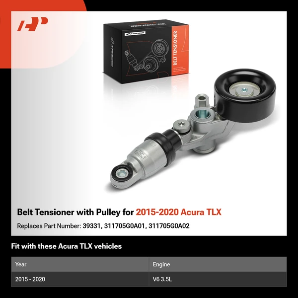Belt Tensioner with Pulley for 2015-2020 Acura TLX