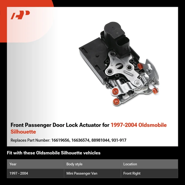 Front Passenger Door Lock Actuator for 1997-2004 Oldsmobile Silhouette