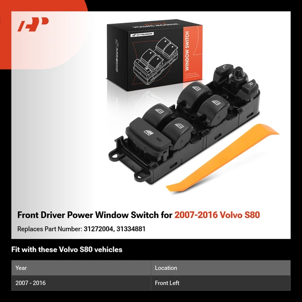 Front Driver Power Window Switch for 2007-2016 Volvo S80