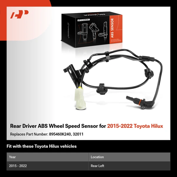 Rear Driver ABS Wheel Speed Sensor for 2015-2022 Toyota Hilux