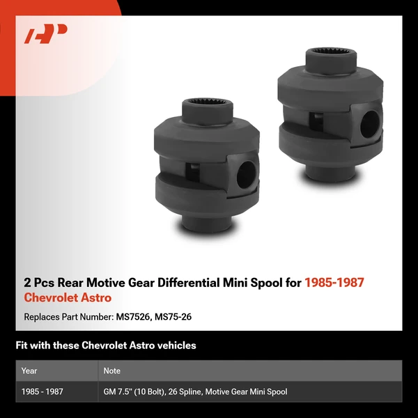 2 Pcs Rear Motive Gear Differential Mini Spool for 1985-1987 Chevrolet Astro