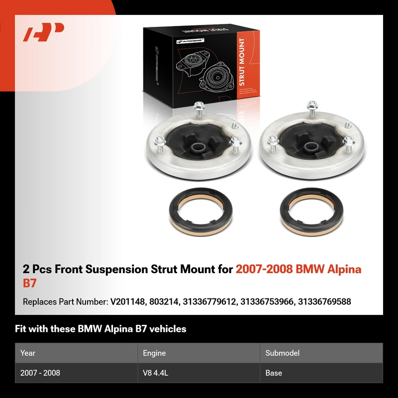 2 Pcs Front Suspension Strut Mount for 2007-2008 BMW Alpina B7