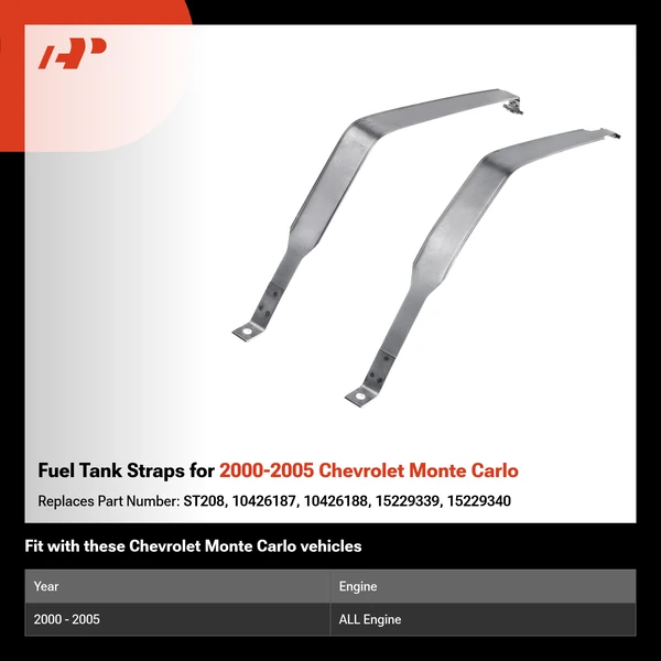 Fuel Tank Straps for 2000-2005 Chevrolet Monte Carlo